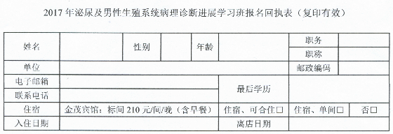 报名回执单